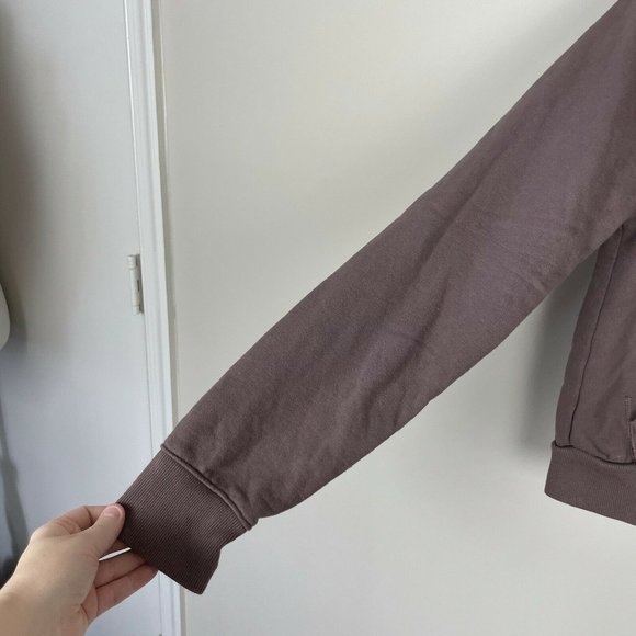 Athleta Moonrise Hoodie Womens Size XXS Dusty Purple Open Back Hooded Sweatshirt - Picture 2 of 5